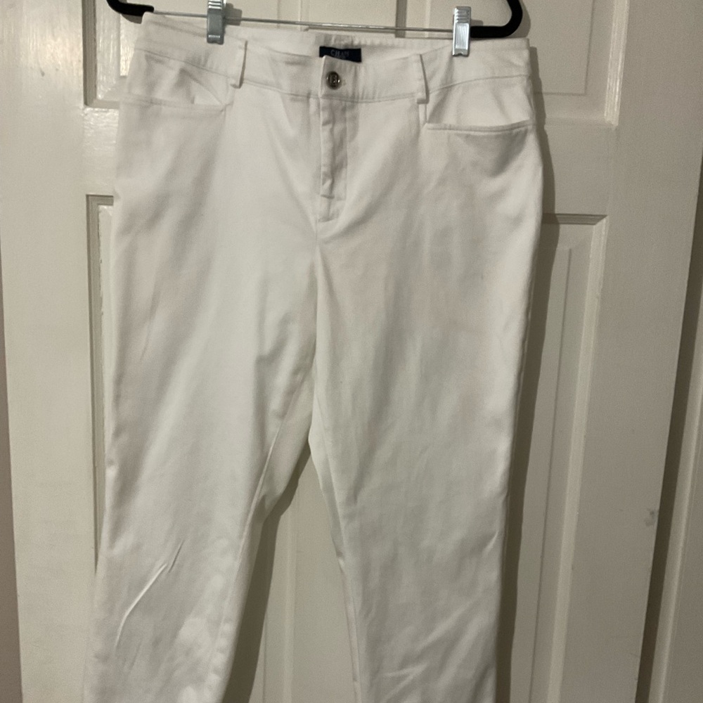 White cropped pants, size 14